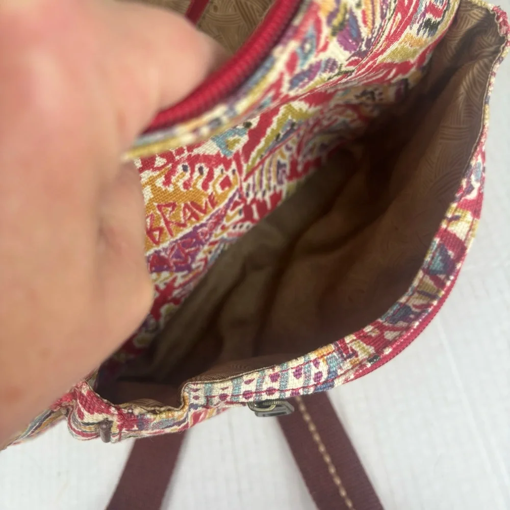 Sakroots Convertible Backpack Shoulder Bag-Mult Colored Boho Pattern Canvas